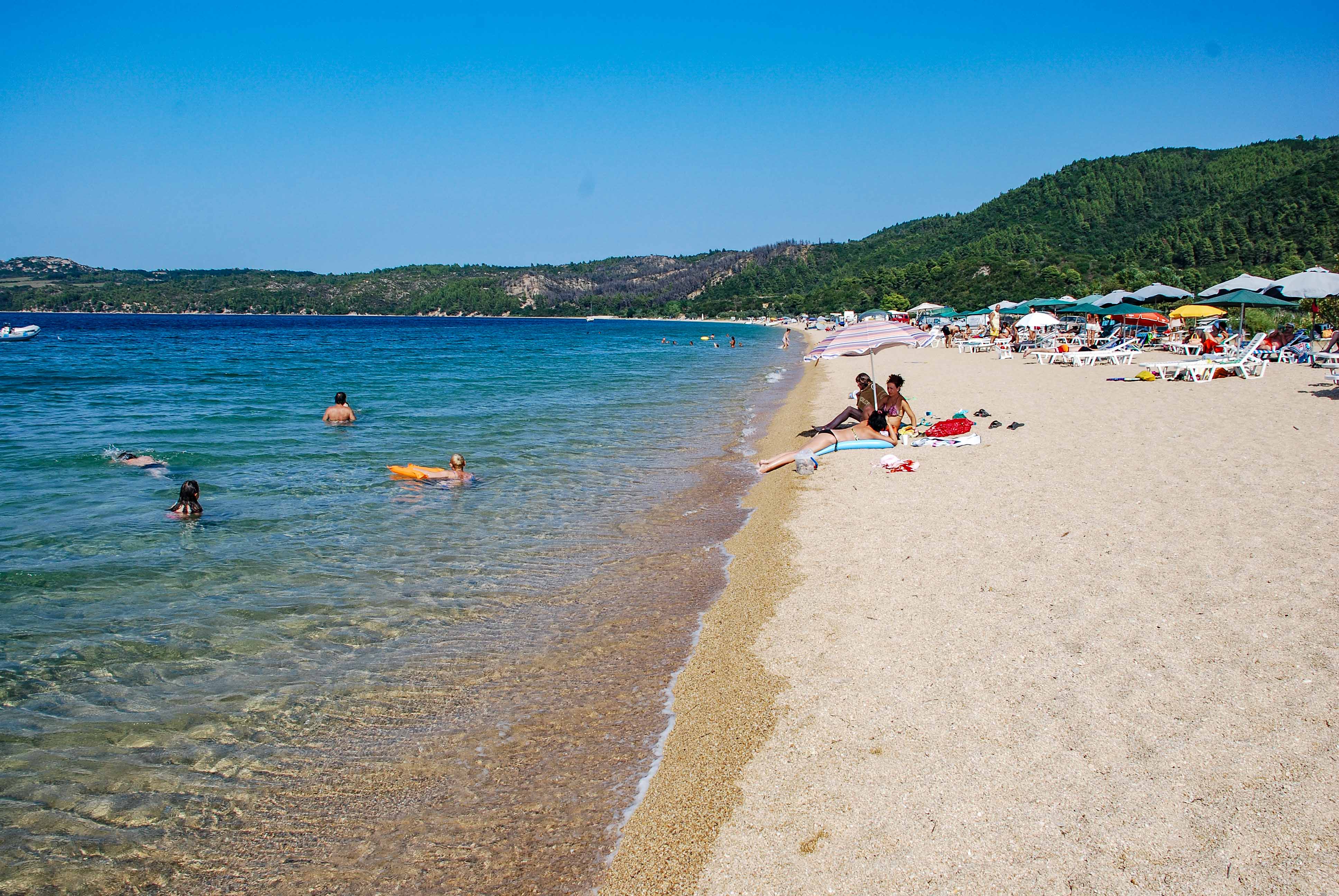 East Komitsa beach, Ierissos gulf, Halkidiki, Greece